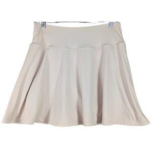 Oalka Womens High Waisted Pleated Pockets Skort Pull On Golf Tennis Solid Size L